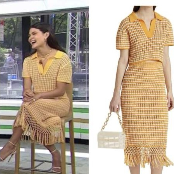 Derek Lam Knit Crop Polo and Fringe Skirt - Picture 6 of 12